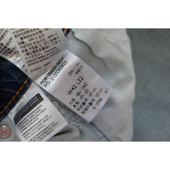 Levi's 559 Relaxed Straight Fit Rugged Blue Denim Jeans Mens Sz 42 x 32 - Picture 8 of 10